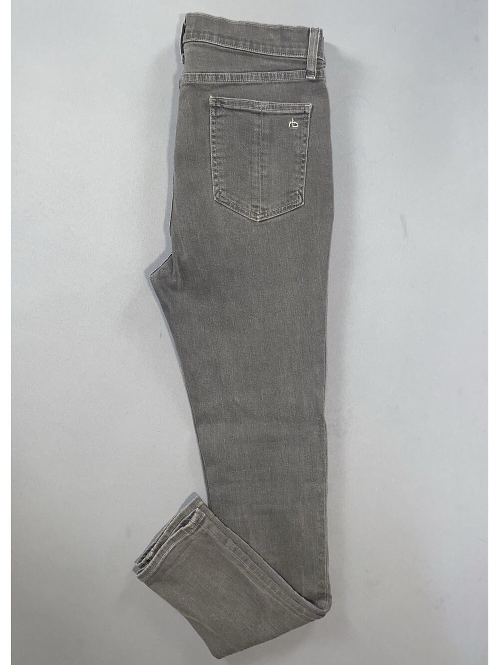 Rag & Bone High Rise Skinny Lightweight Stretch Denim Jeans. Gray, Women's 31